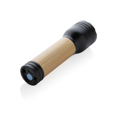 Logo trade business gifts image of: Lucid 1W RCS certified recycled plastic & bamboo torch