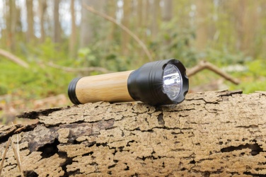 Logo trade promotional products image of: Lucid 1W RCS certified recycled plastic & bamboo torch