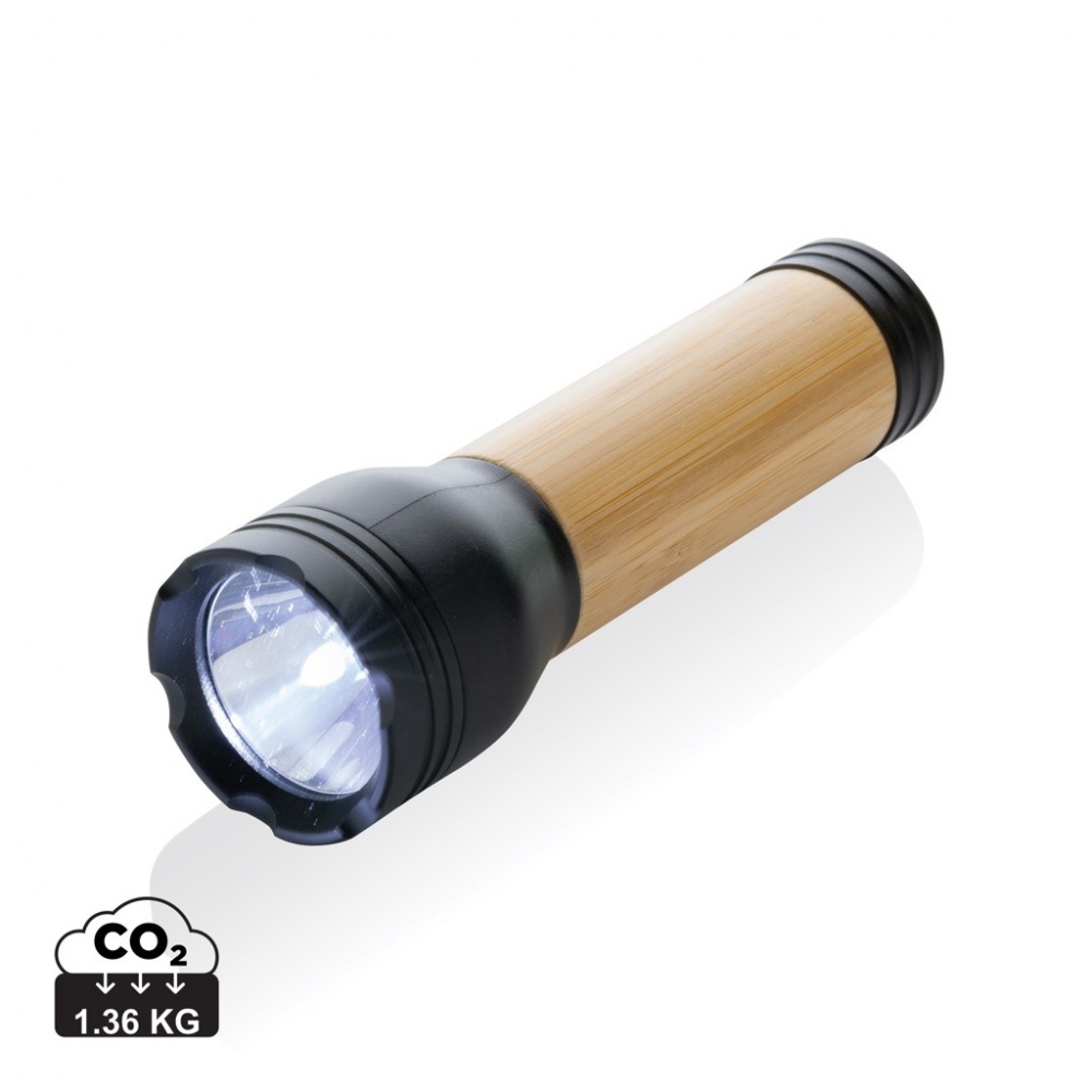 Logotrade advertising product image of: Lucid 3W RCS certified recycled plastic & bamboo torch