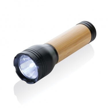 Logotrade promotional item image of: Lucid 3W RCS certified recycled plastic & bamboo torch