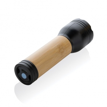 Logo trade corporate gift photo of: Lucid 3W RCS certified recycled plastic & bamboo torch