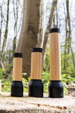 Logo trade promotional giveaway photo of: Lucid 3W RCS certified recycled plastic & bamboo torch