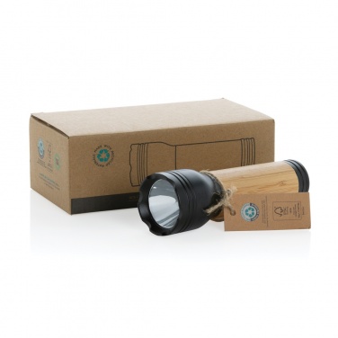 Logo trade corporate gift photo of: Lucid 3W RCS certified recycled plastic & bamboo torch