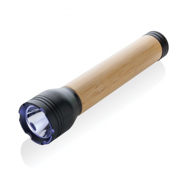 Logo trade promotional gifts image of: Lucid 5W RCS certified recycled plastic & bamboo torch