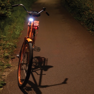 Logo trade promotional items image of: Lumino RCS recycled plastic USB re-chargeable bike light set