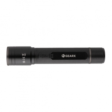 Logo trade advertising product photo of: Gear X RCS recycled aluminum USB-rechargeable torch