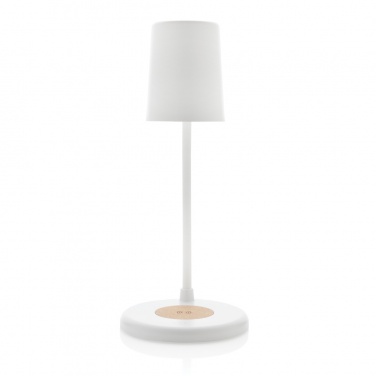 Logo trade advertising product photo of: Zenara RCS recycled plastic and cork 15W wireless desk lamp