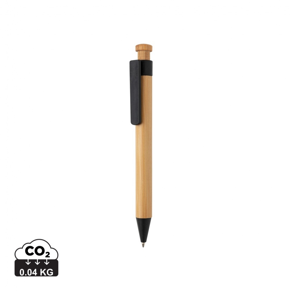 Logo trade corporate gifts picture of: Bamboo pen with wheatstraw clip