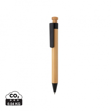 Logo trade promotional giveaways image of: Bamboo pen with wheatstraw clip