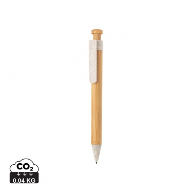 Logotrade corporate gift picture of: Bamboo pen with wheatstraw clip