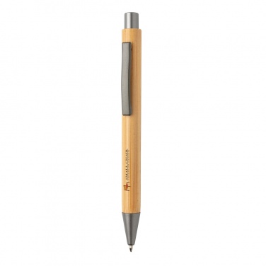 Logo trade promotional item photo of: Slim design bamboo pen