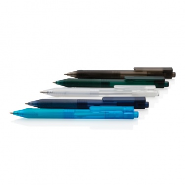 Logo trade promotional product photo of: X9 frosted pen with silicone grip