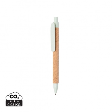 Logo trade promotional products image of: Write wheatstraw and cork pen