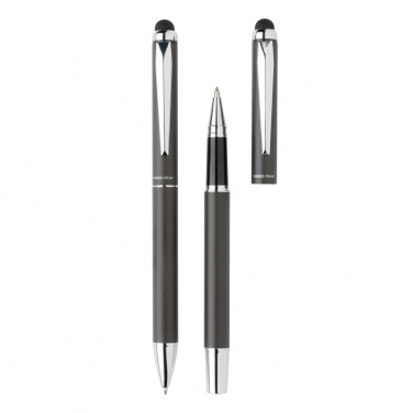 Logo trade corporate gift photo of: Swiss Peak deluxe pen set in PU pouch