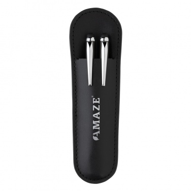 Logo trade business gifts image of: Swiss Peak deluxe pen set in PU pouch