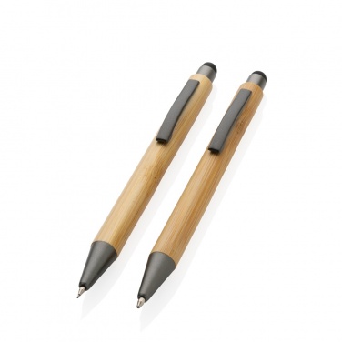 Logotrade corporate gift image of: Bamboo modern pen set in box