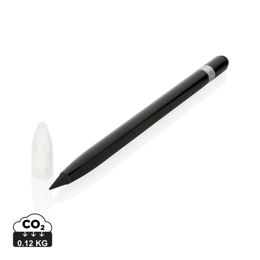 Logo trade promotional merchandise image of: Aluminum inkless pen with eraser