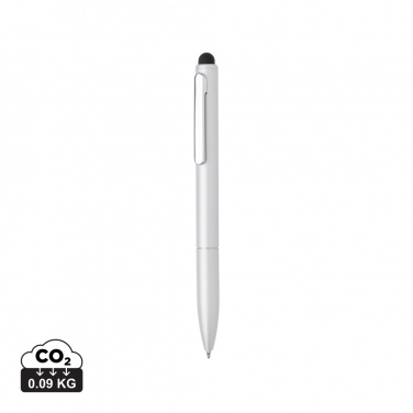 Logotrade promotional gift image of: Kymi RCS certified recycled aluminium pen with stylus