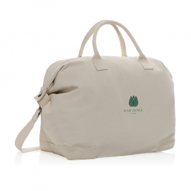 Logo trade corporate gifts picture of: Kezar AWARE™ 500 gsm recycled canvas deluxe weekend bag