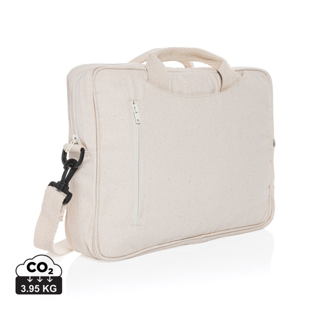 Logo trade advertising products image of: Laluka AWARE™ recycled cotton 15.4 inch laptop bag