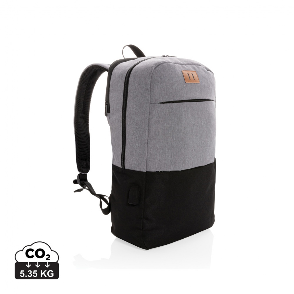 Logo trade promotional giveaway photo of: Modern 15.6" USB & RFID laptop backpack PVC free