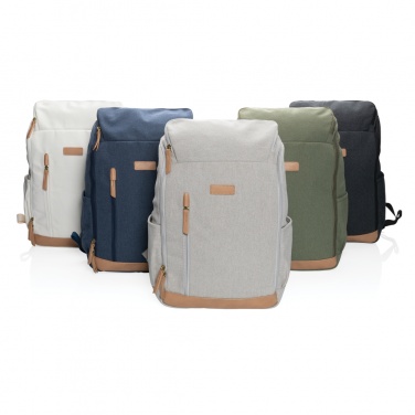 Logotrade promotional giveaways photo of: Impact AWARE™ 16 oz. recycled canvas 15" laptop backpack