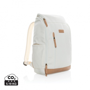 Logotrade promotional giveaway image of: Impact AWARE™ 16 oz. recycled canvas 15" laptop backpack