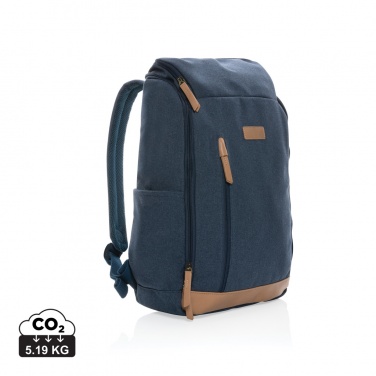 Logo trade promotional merchandise photo of: Impact AWARE™ 16 oz. recycled canvas 15" laptop backpack