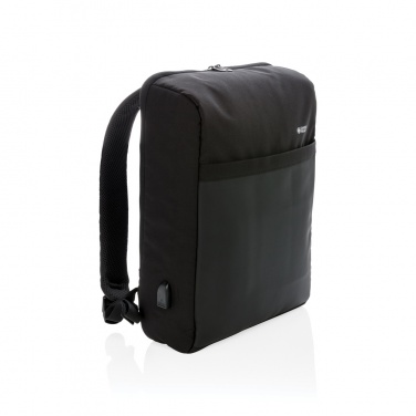 Logotrade promotional products photo of: Swiss Peak 15" anti-theft RFID & USB backpack PVC free