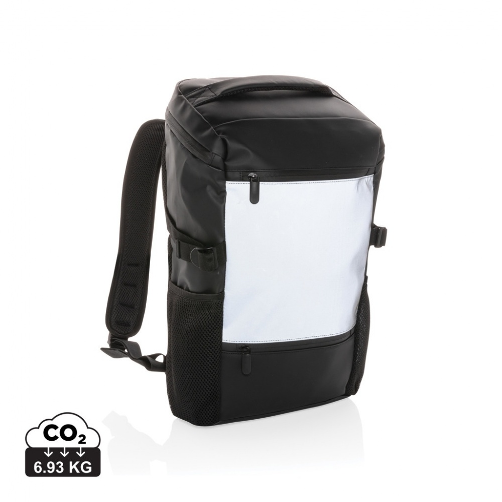 Logo trade promotional item photo of: PU high visibility easy access 15.6" laptop backpack