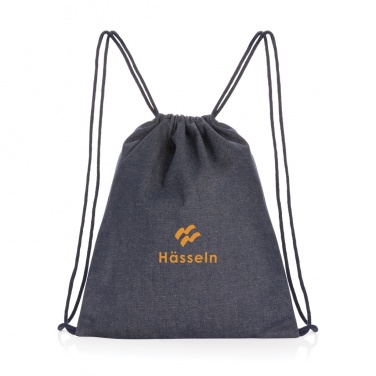 Logo trade promotional giveaways picture of: Impact AWARE™ recycled denim drawstring backpack