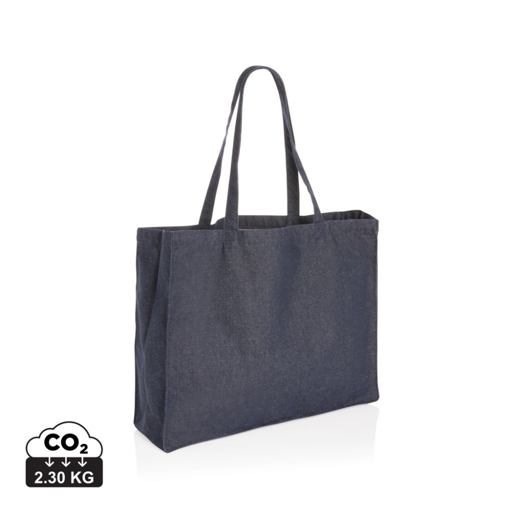 Logo trade advertising products image of: Impact AWARE™ recycled denim shopper