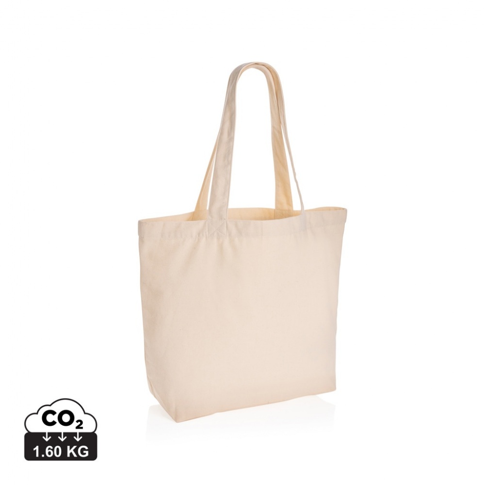 Logo trade promotional giveaways picture of: Impact Aware™ 240 gsm rcanvas shopper w/pocket undyed