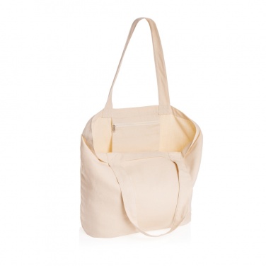 Logo trade promotional merchandise picture of: Impact Aware™ 240 gsm rcanvas shopper w/pocket undyed