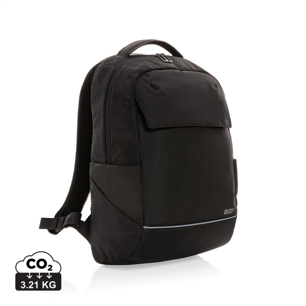 Logo trade promotional product photo of: Swiss Peak Brooke AWARE™ RPET daily 15.6" laptop backpack