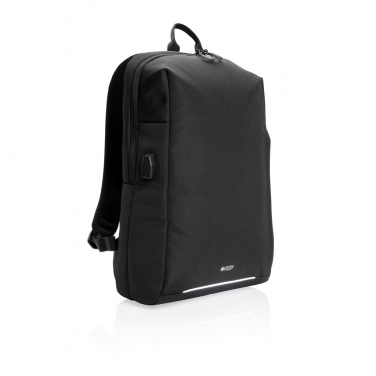 Logo trade business gifts image of: Swiss Peak AWARE™ RFID and USB A laptop backpack