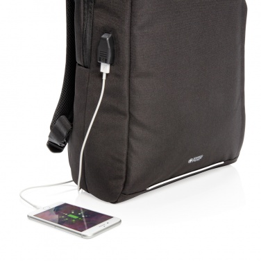 Logotrade promotional merchandise photo of: Swiss Peak AWARE™ RFID and USB A laptop backpack