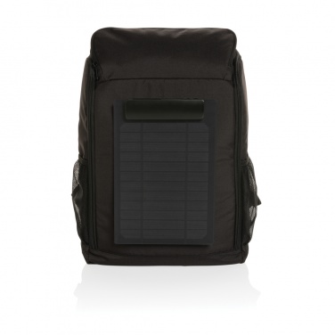 Logo trade promotional items image of: Pedro AWARE™ RPET deluxe backpack with 5W solar panel