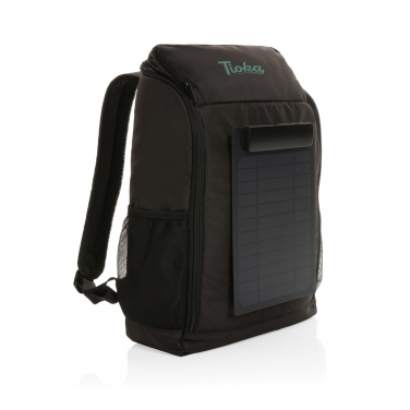 Logo trade corporate gifts picture of: Pedro AWARE™ RPET deluxe backpack with 5W solar panel