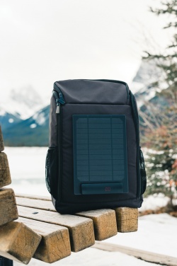 Logotrade promotional gift image of: Pedro AWARE™ RPET deluxe backpack with 5W solar panel