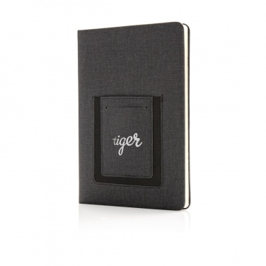 Logo trade promotional gift photo of: Deluxe A5 Notebook with phone pocket