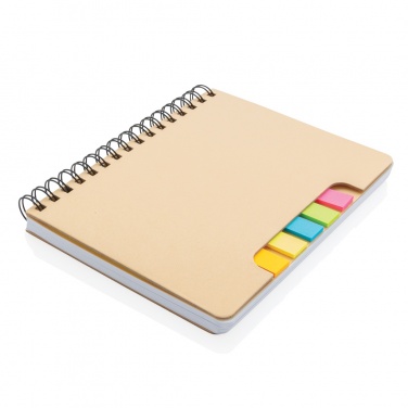 Logotrade business gift image of: A5 Kraft spiral notebook with sticky notes