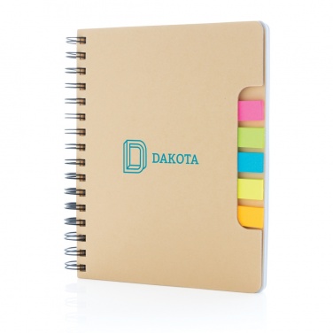 Logo trade corporate gift photo of: A5 Kraft spiral notebook with sticky notes