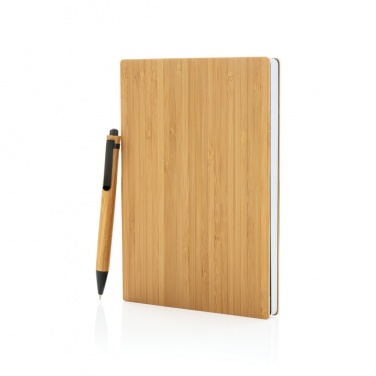 Logo trade advertising product photo of: A5 Bamboo notebook & pen set