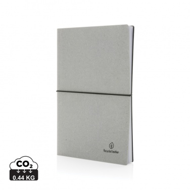 Logo trade promotional products picture of: A5 recycled leather notebook