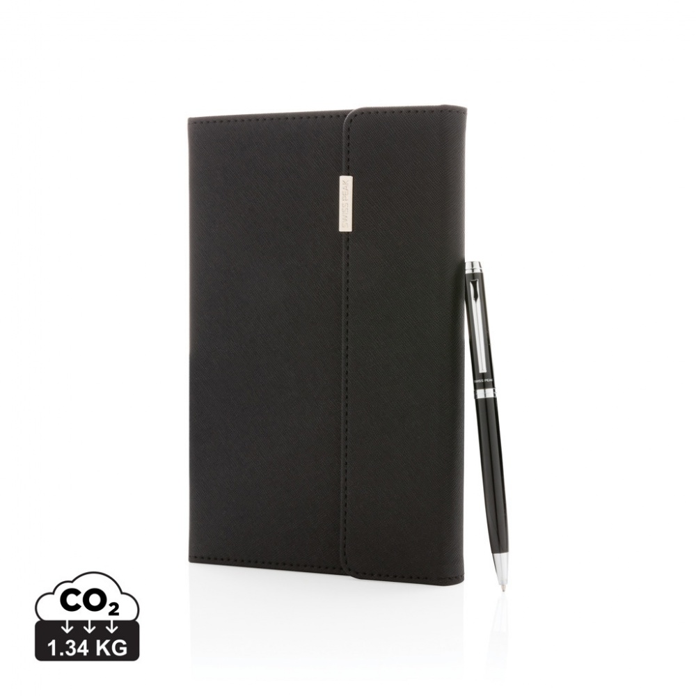 Logotrade promotional merchandise image of: Swiss Peak deluxe A5 notebook and pen set