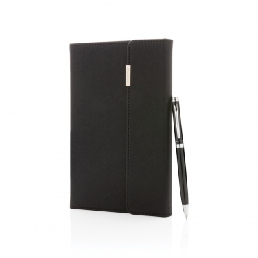 Logo trade corporate gifts picture of: Swiss Peak deluxe A5 notebook and pen set