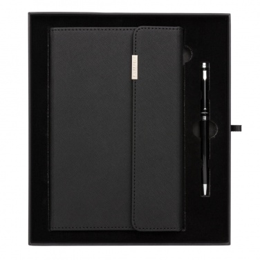 Logotrade promotional gift picture of: Swiss Peak deluxe A5 notebook and pen set