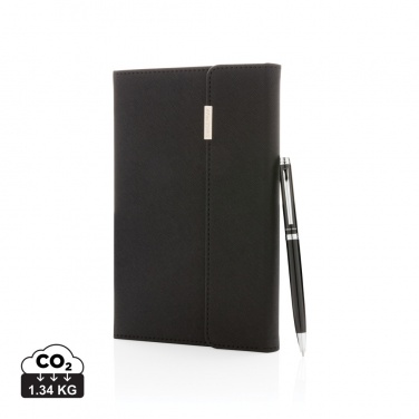 Logo trade promotional merchandise picture of: Swiss Peak deluxe A5 notebook and pen set