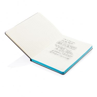 Logo trade corporate gifts image of: Deluxe hardcover A5 notebook with coloured side